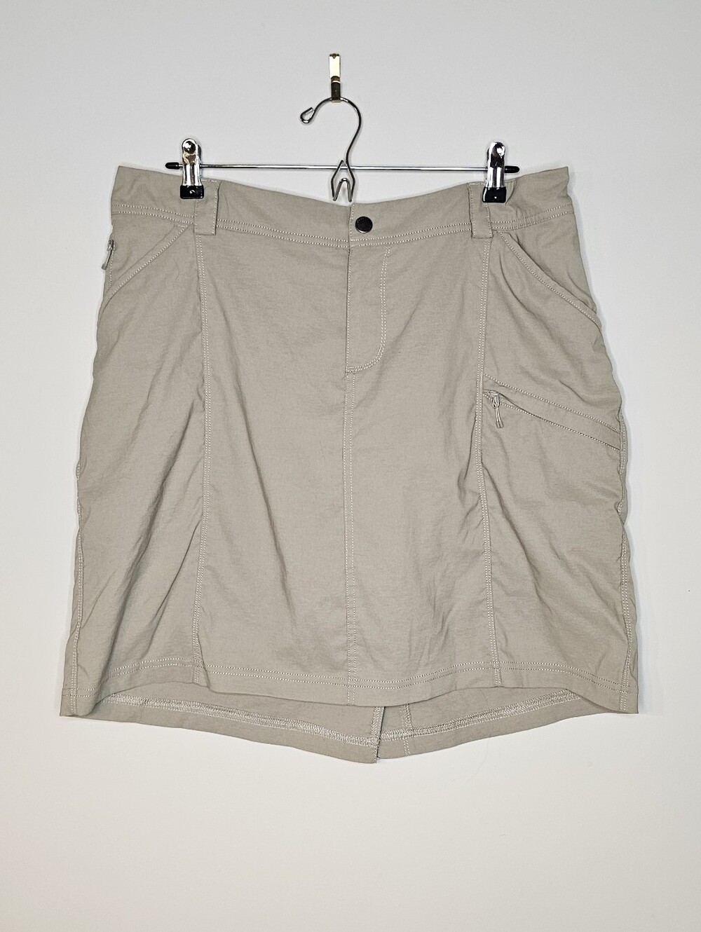 Duluth Trading Co Dry On The Fly Skort Size 16 Tan Khaki Mesh Shorts